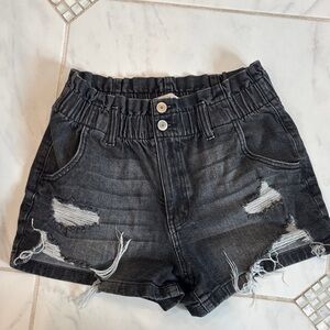 SO Dark Gray Distressed Jean Shorts